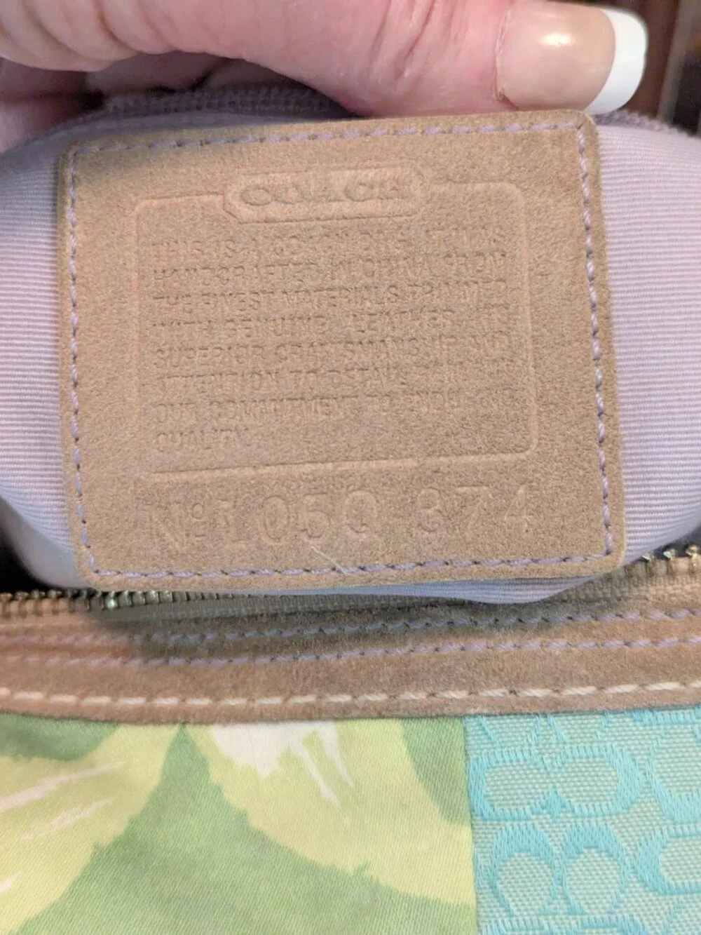 Coach Pastel Spring Patchwork Hamptons Hobo #374